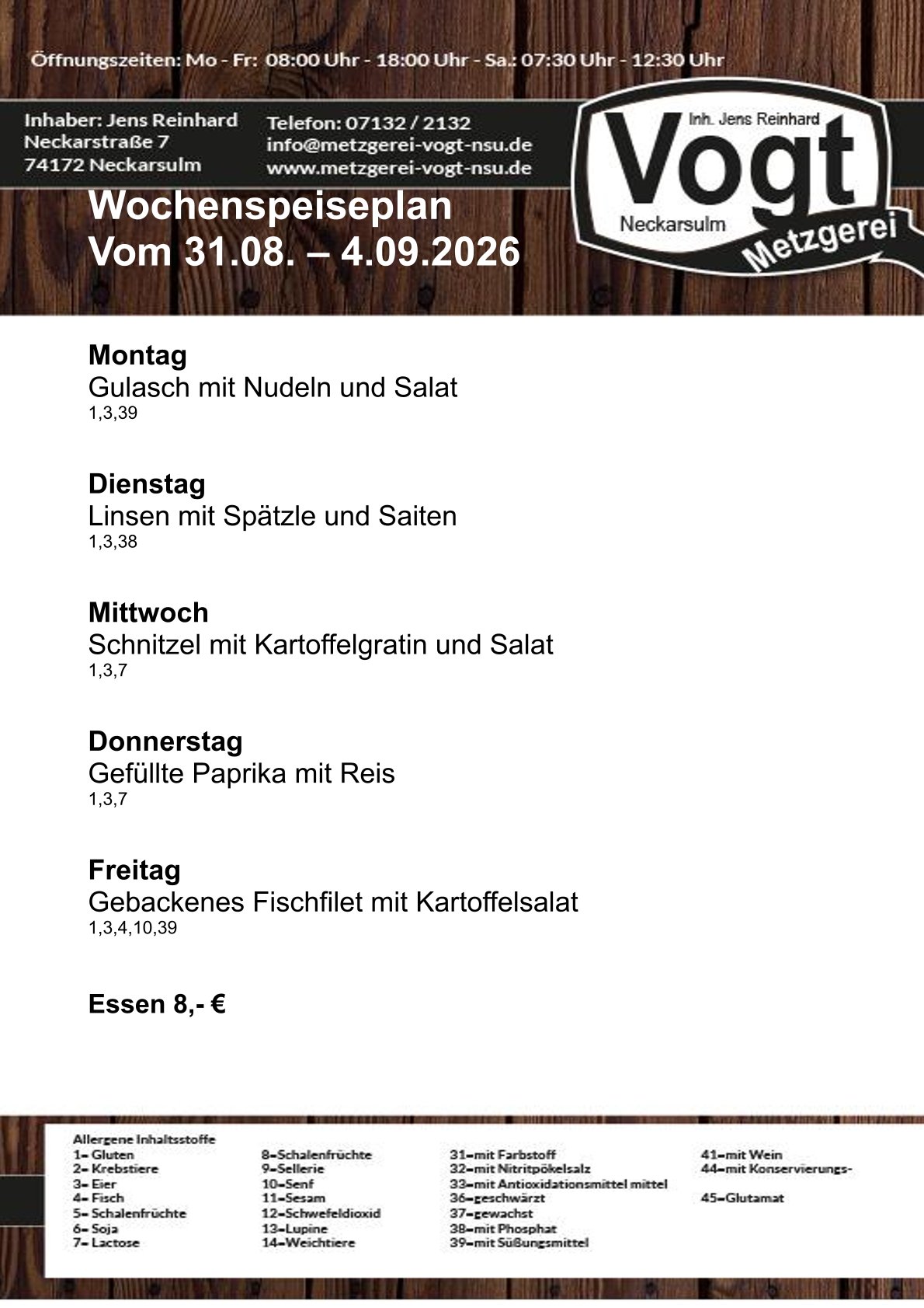 Mittagstisch 31.08